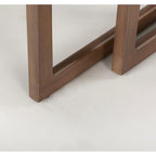 Tables d'appoint gigognes carrées en bois massif avec accents en rotin (ensemble de 2) - 20L x 20l x 23H
