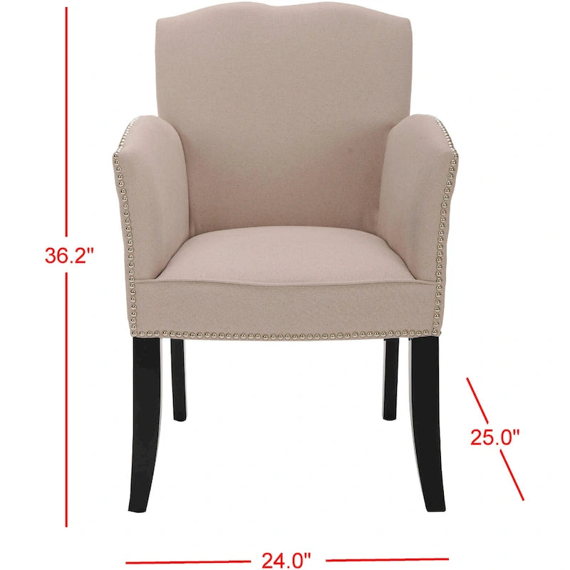 Fauteuil en lin beige - 24 x 25 x 36.2 - 24larg.x25prof.x36haut.