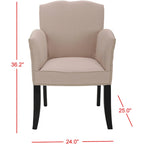 Fauteuil en lin beige - 24 x 25 x 36.2 - 24larg.x25prof.x36haut.