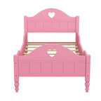 Lit d'enfant jumeau Macaron avec rails de sécurité latéraux et tête et pied de lit, rose clair
