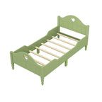 Lit d'enfant jumeau Macaron avec rails de sécurité latéraux et tête et pied de lit, rose clair