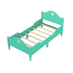 Lit d'enfant jumeau Macaron avec rails de sécurité latéraux et tête et pied de lit, rose clair