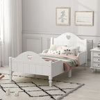 Lit d'enfant jumeau Macaron avec rails de sécurité latéraux et tête et pied de lit, rose clair