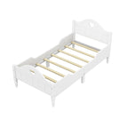 Lit d'enfant jumeau Macaron avec rails de sécurité latéraux et tête et pied de lit, rose clair