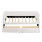 Lit de repos capitonné pour lit jumeau avec dossier ergonomique et 2 tiroirs