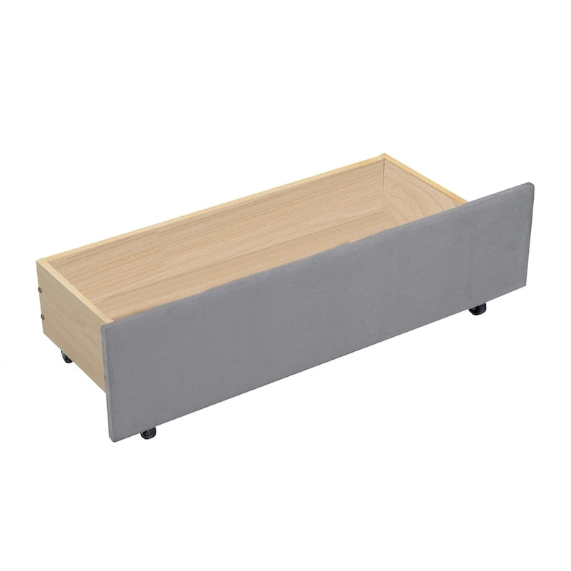 Lit de repos capitonné pour lit jumeau avec dossier ergonomique et 2 tiroirs