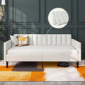 Identique au lit de repos capitonné en boucle ivoire de taille double, dossier capitonné côtelé, lit de repos au design moderne et somptueux