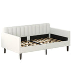 Identique au lit de repos capitonné en boucle ivoire de taille double, dossier capitonné côtelé, lit de repos au design moderne et somptueux
