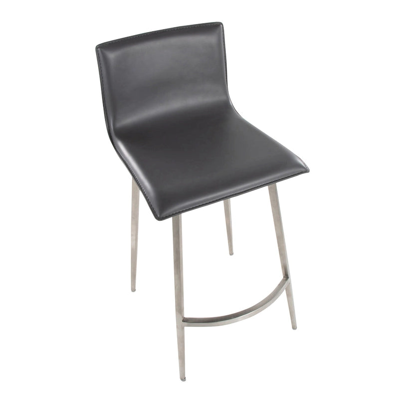 Tabouret de comptoir rembourré fixe de 26 po avec pivot (ensemble de 2)