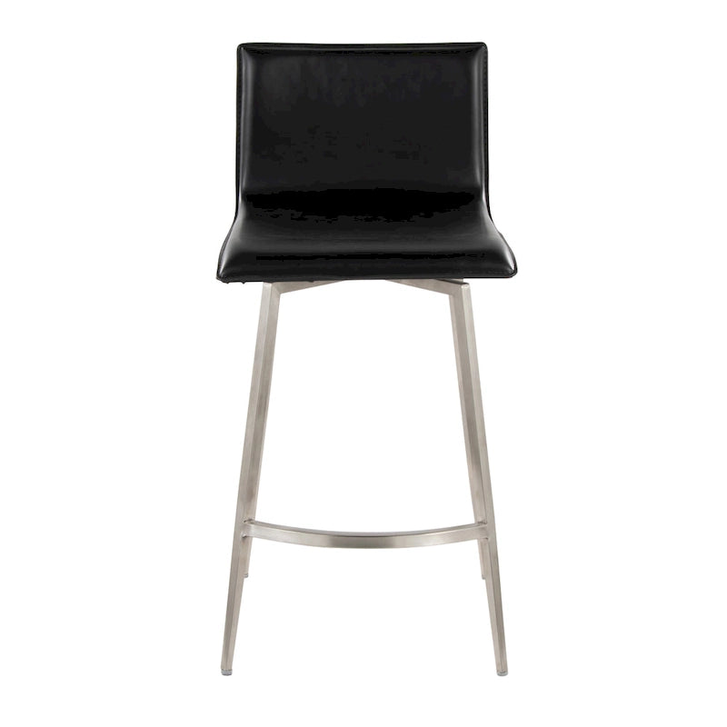 Tabouret de comptoir rembourré fixe de 26 po avec pivot (ensemble de 2)