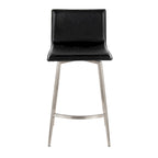 Tabouret de comptoir rembourré fixe de 26 po avec pivot (ensemble de 2)