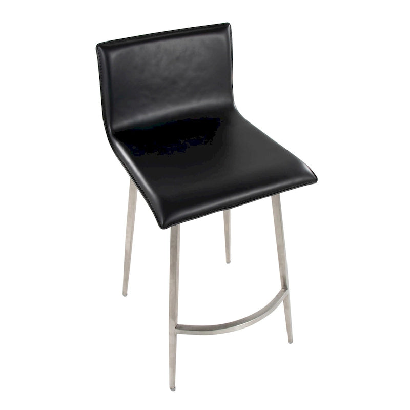 Tabouret de comptoir rembourré fixe de 26 po avec pivot (ensemble de 2)