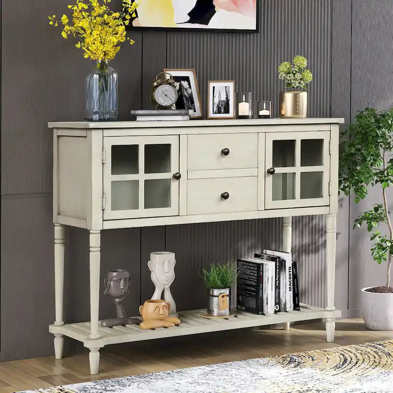Buffet Storage Cabinet with Bottom Shelf