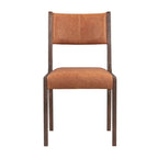 Chaise de salle à manger en cuir Wayne, style classique
