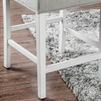 Lot de 2 chaises de comptoir en tissu de couleur blanc antique et gris clair