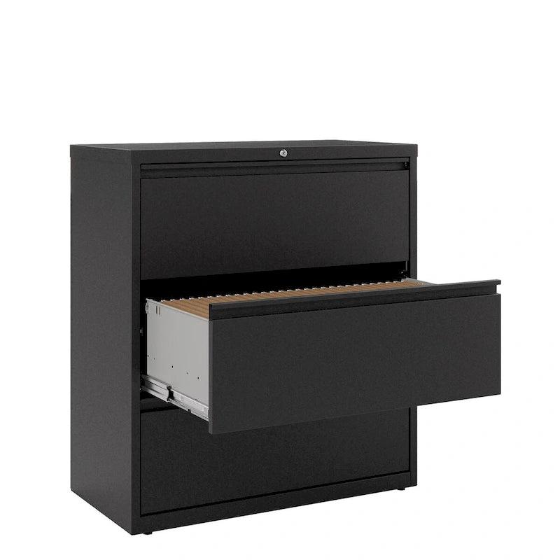 Classeur latéral à 3 tiroirs pour maison/bureau avec finition texturée mate de qualité supérieure