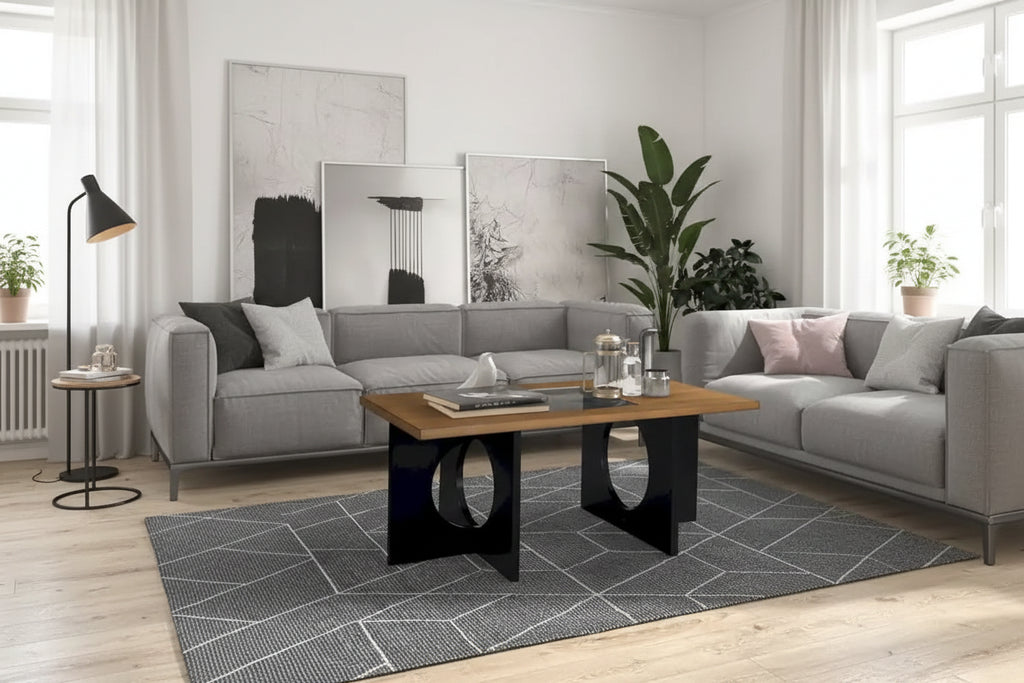 Table basse rectangulaire en bois contemporaine 47