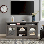 Modern TV Stand with Open and Closed Storage