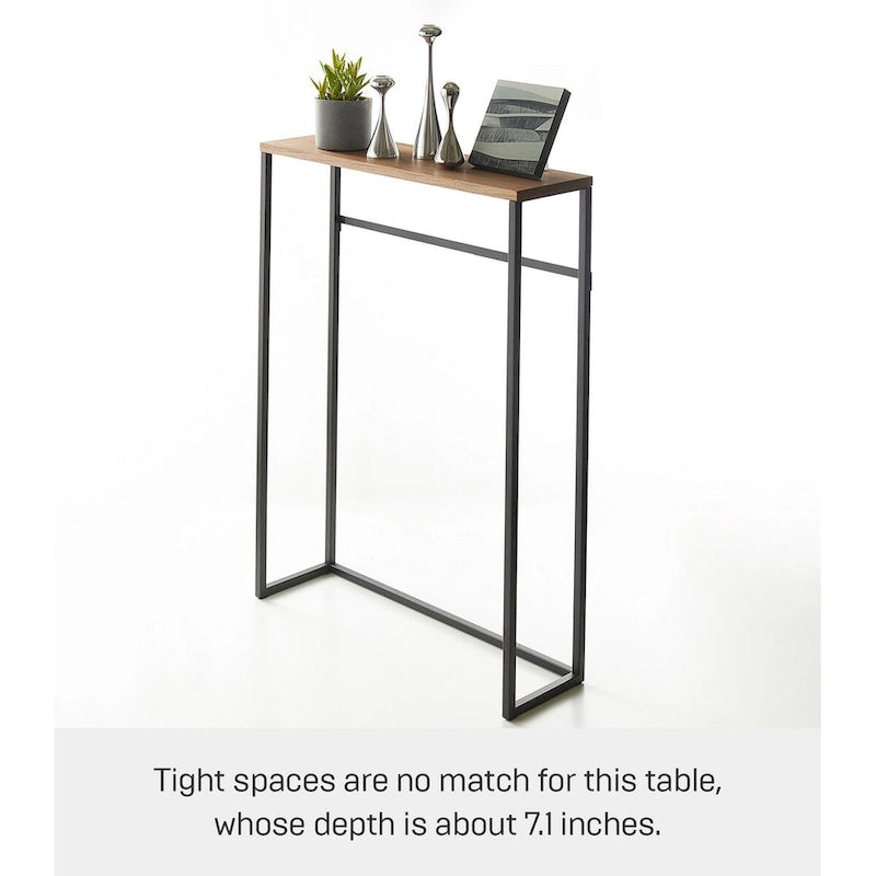 Console étroite d'entrée, Acier, Supporte 5 kg - L 18,5 x l 60 x H 80,5 cm