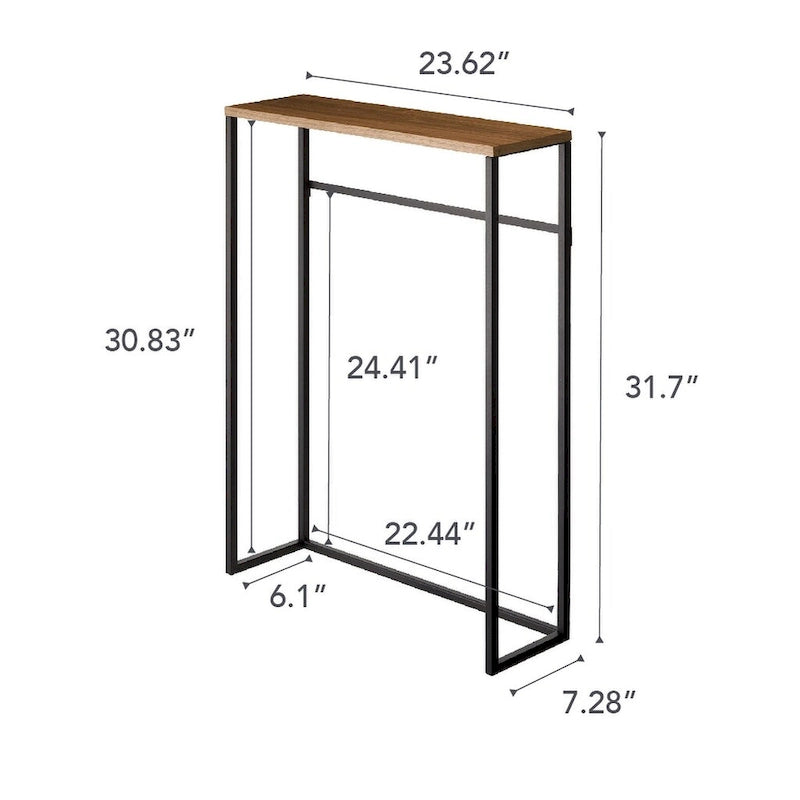 Console étroite d'entrée, Acier, Supporte 5 kg - L 18,5 x l 60 x H 80,5 cm
