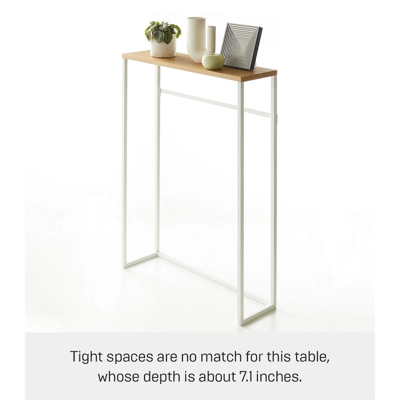 Console étroite d'entrée, Acier, Supporte 5 kg - L 18,5 x l 60 x H 80,5 cm