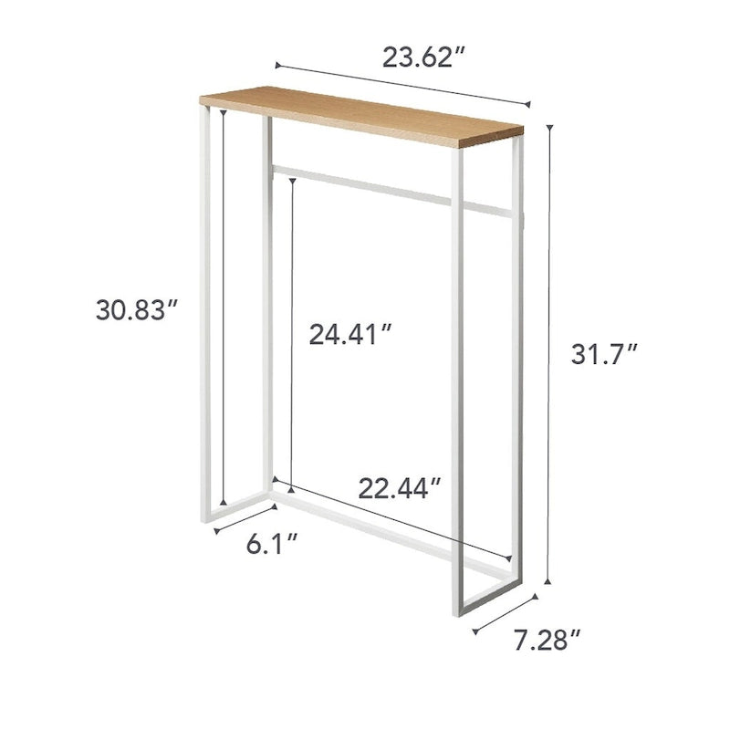Console étroite d'entrée, Acier, Supporte 5 kg - L 18,5 x l 60 x H 80,5 cm