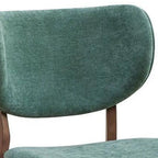 Ensemble de 2 chaises de salle à manger latérales de 23 pouces, noyer brun, tissu vert doux
