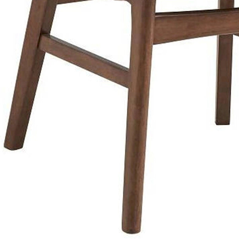 Ensemble de 2 chaises de salle à manger latérales de 23 pouces, noyer brun, tissu vert doux