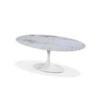 Table à manger ovale Tulip en marbre (petite taille) - Blanc